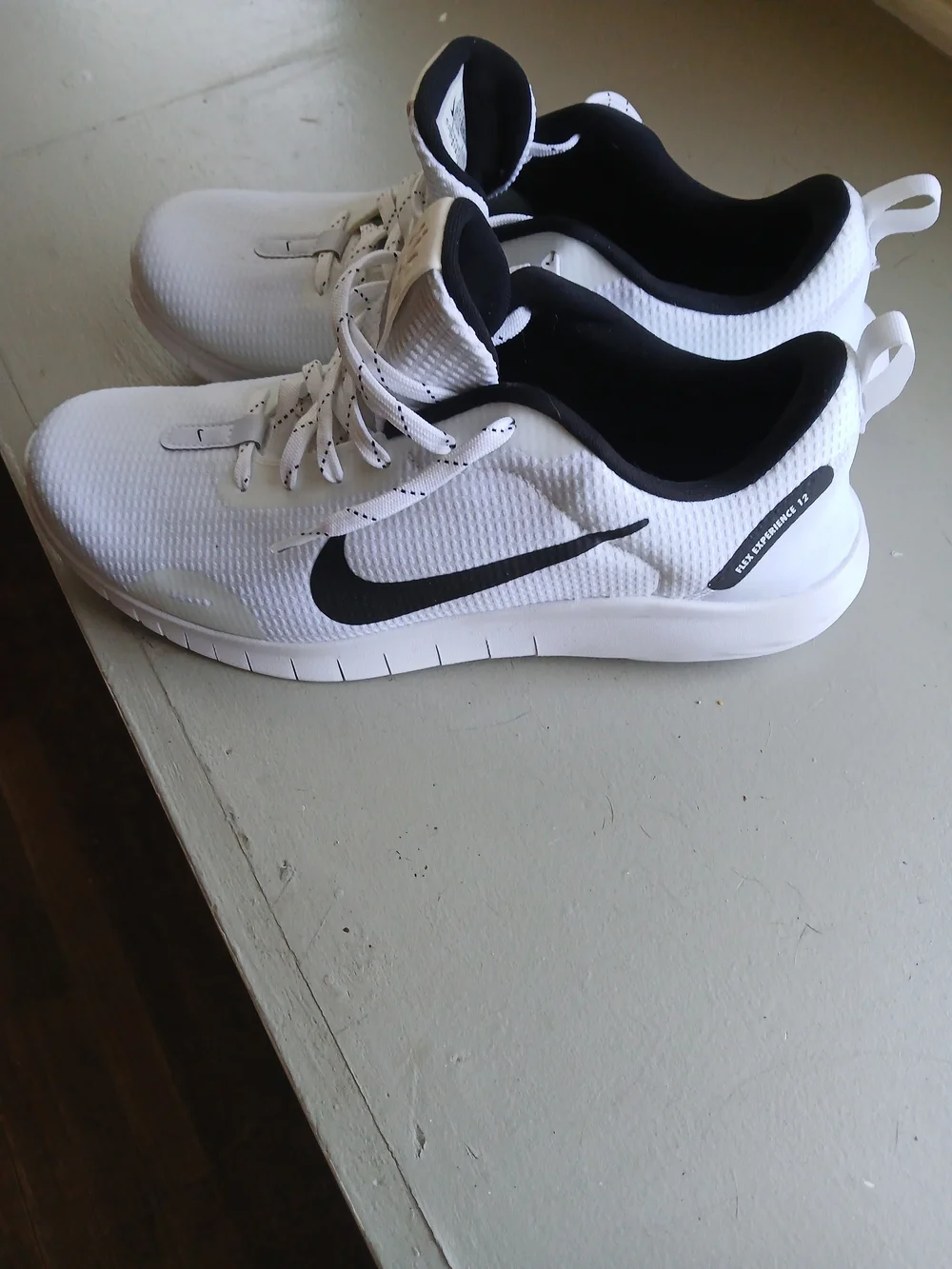 Nike Men’s White Athletic Shoes with Black Swoosh